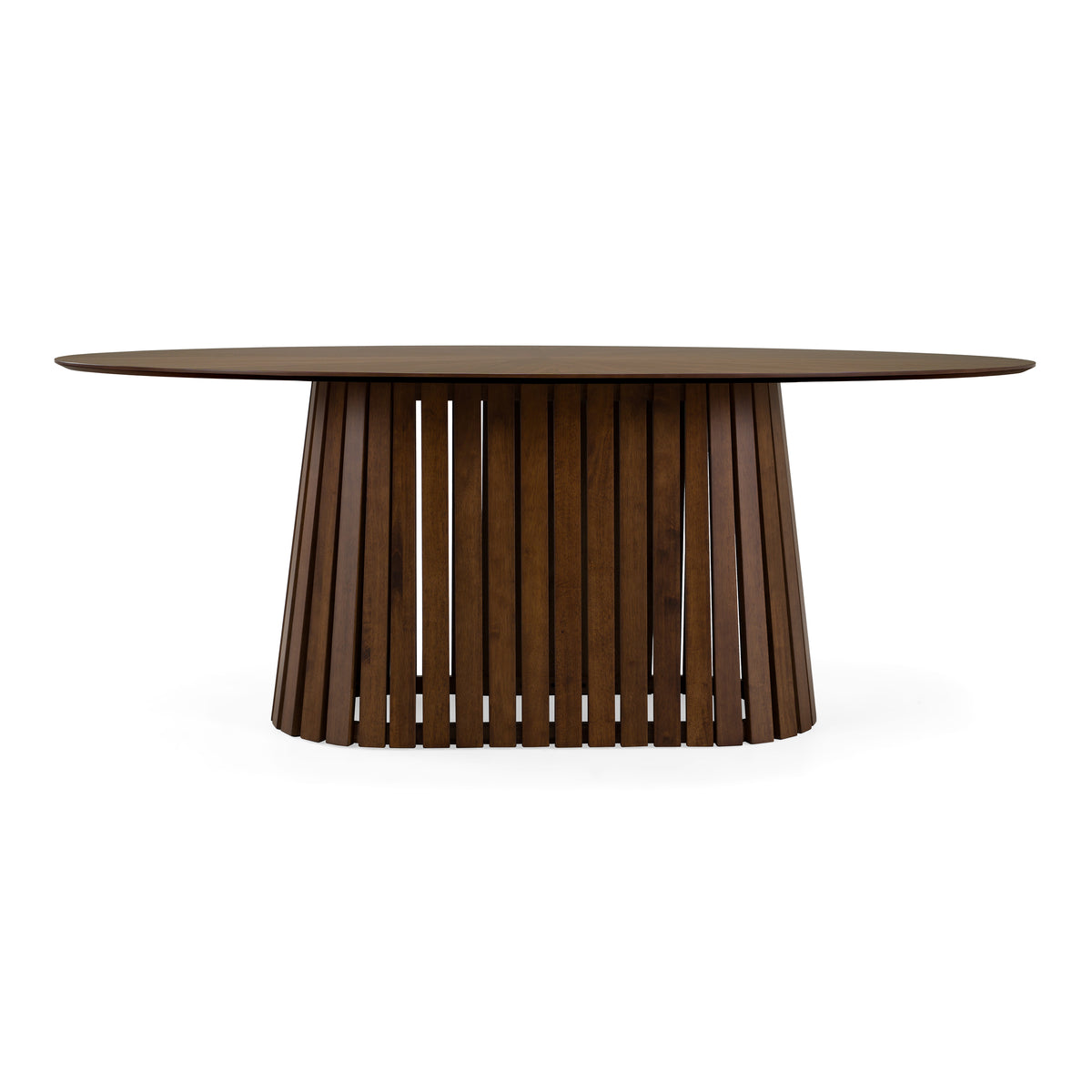 Truman Mid-Century Modern Walnut Oval Dining Table
