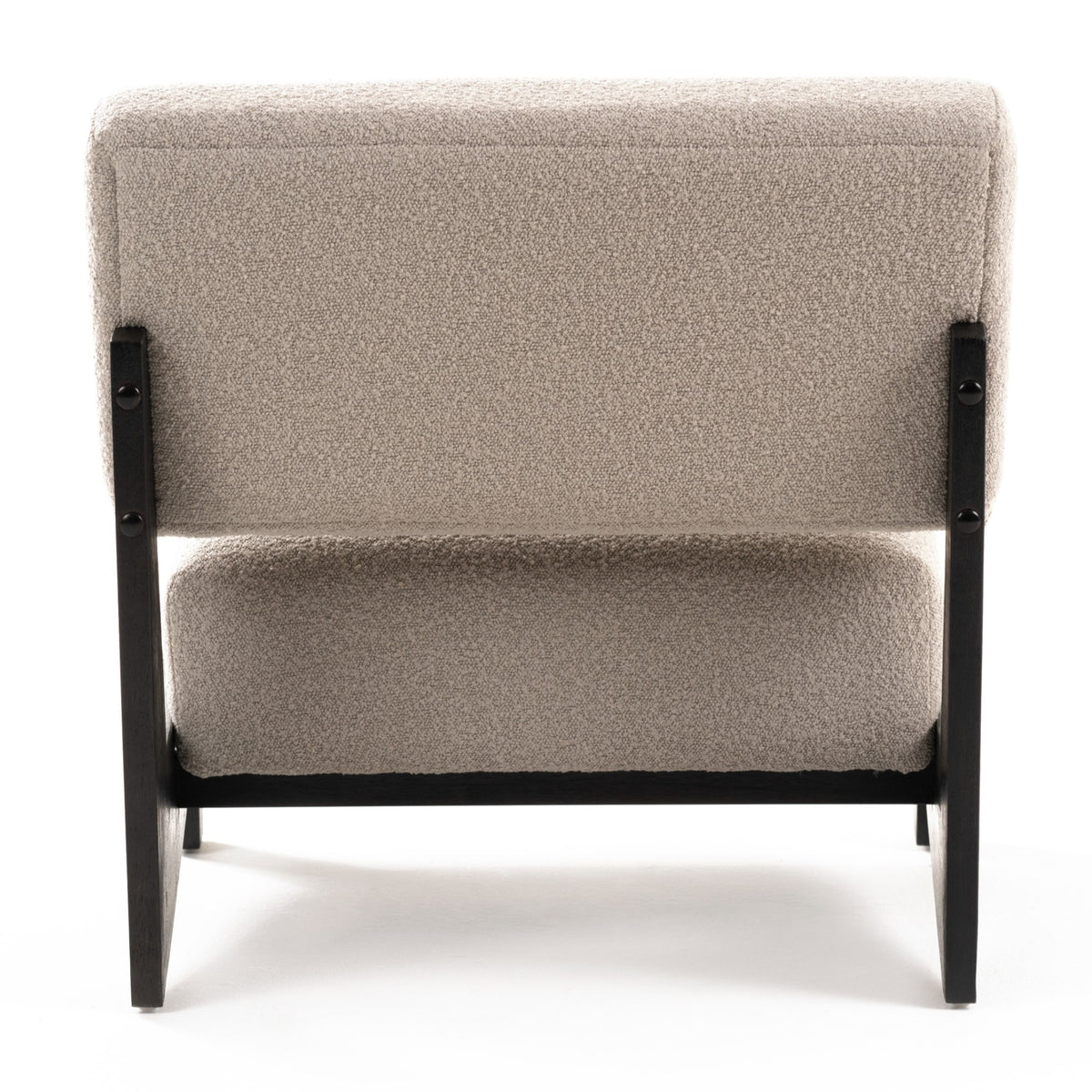 Tucker Mid-Century Modern Light Grey Fabric + Black Walnut Accent Chair