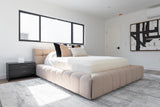 Tyree Modern Tufted Sand Fabric Bed