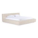 Tyree Modern Tufted Off-White Fabric Bed