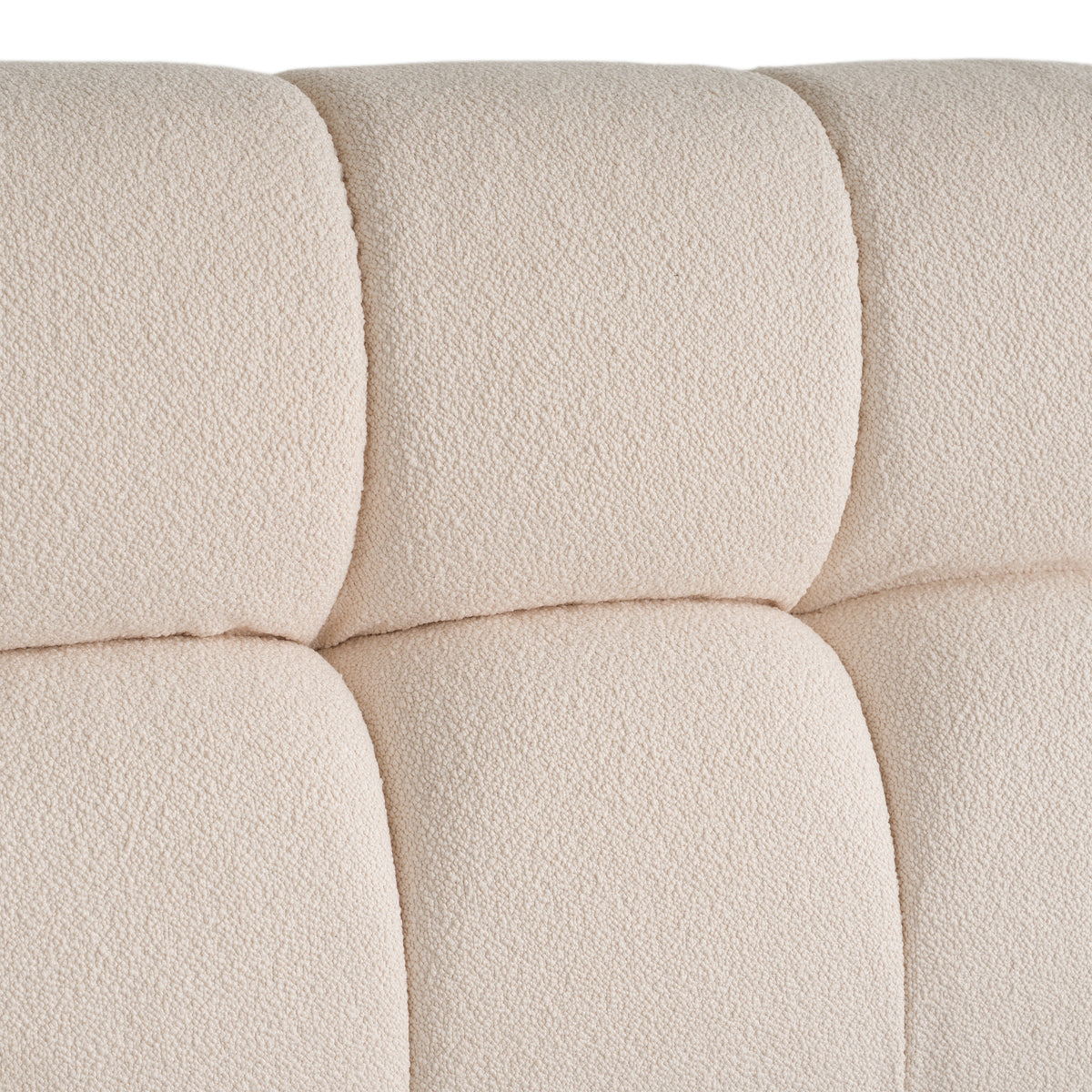 Tyree Modern Tufted Off-White Fabric Bed