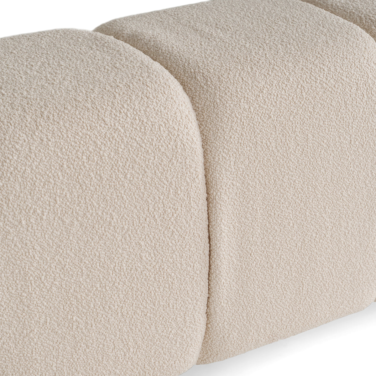 Tyree Modern Tufted Off-White Fabric Bed