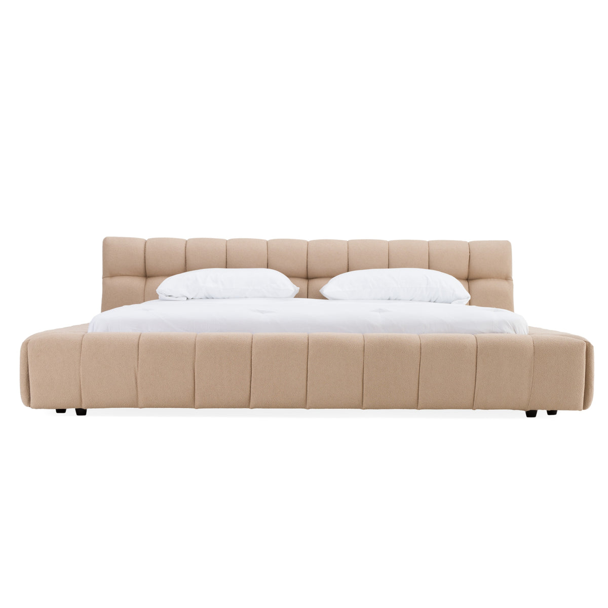 Tyree Modern Tufted Sand Fabric Bed