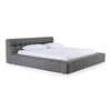 Eastern King Tyree Modern Tufted Grey Fabric Bed