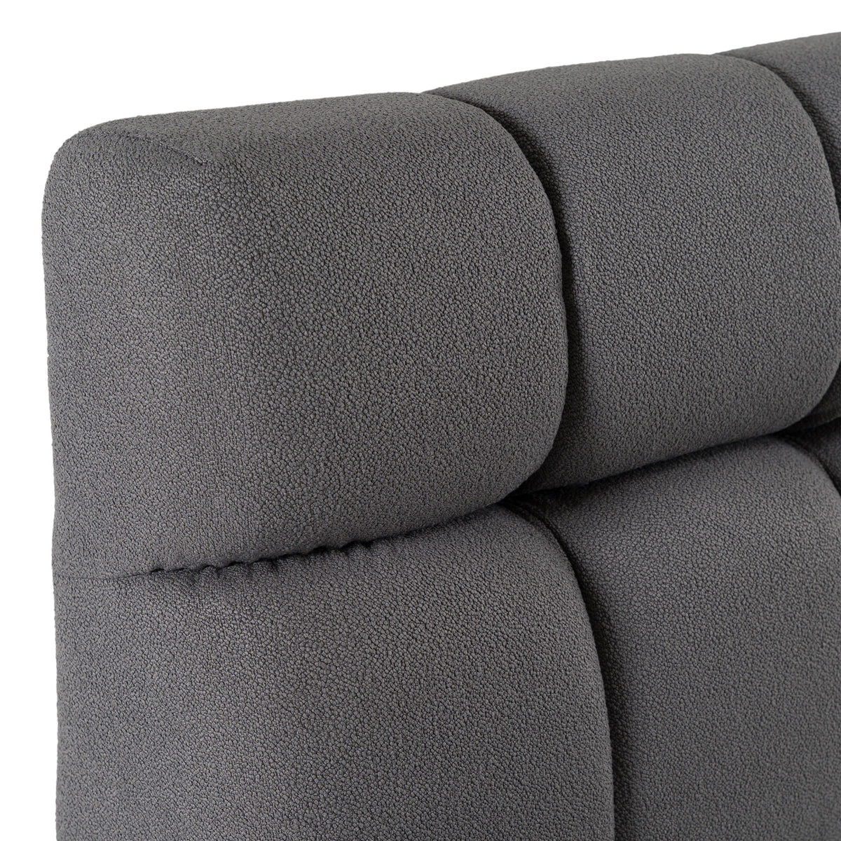 Eastern King Tyree Modern Tufted Grey Fabric Bed