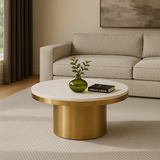 Rocky Glam White & Gold Coffee Table