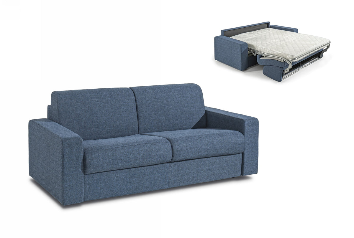 Made in Italy Urrita Modern Blue Fabric Sofa Bed w/Queen Size Mattress