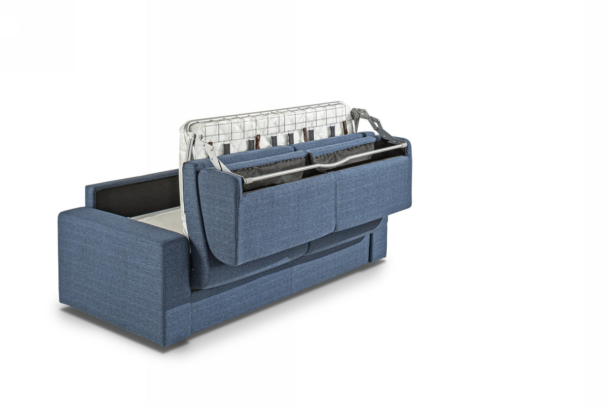Made in Italy Urrita Modern Blue Fabric Sofa Bed w/Queen Size Mattress