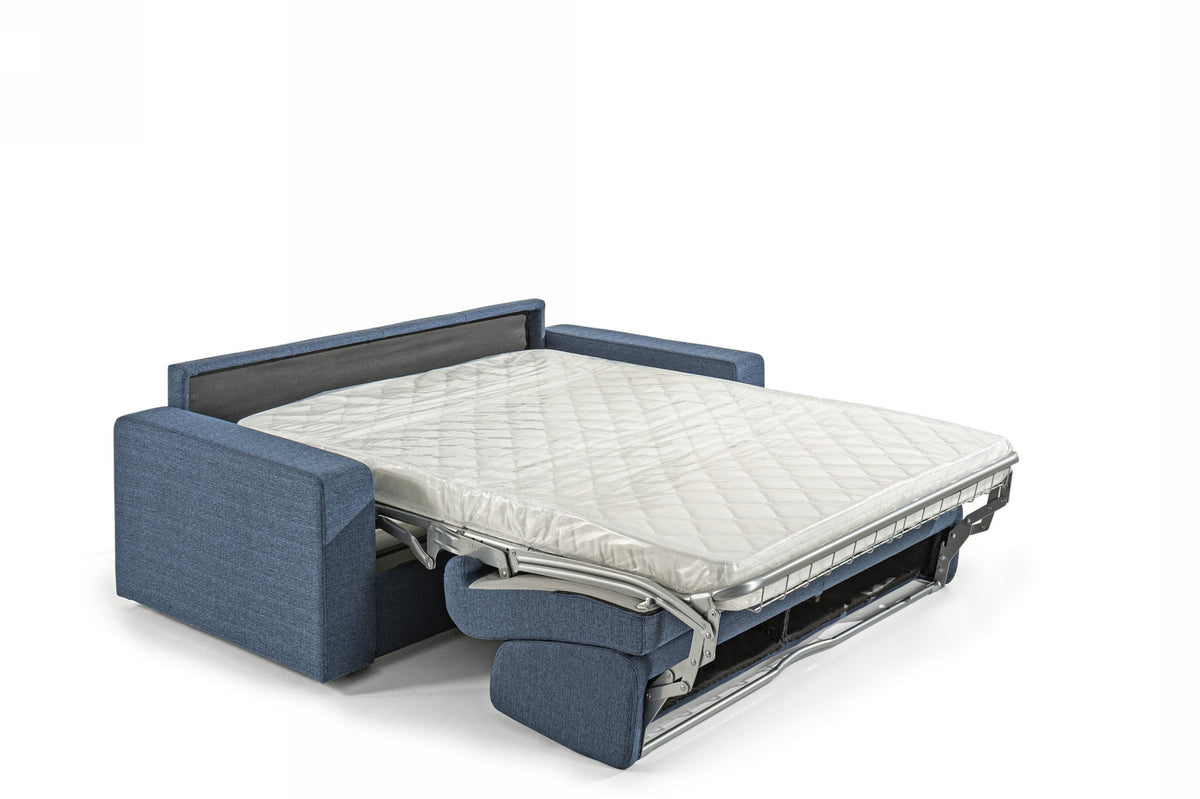 Made in Italy Urrita Modern Blue Fabric Sofa Bed w/Queen Size Mattress