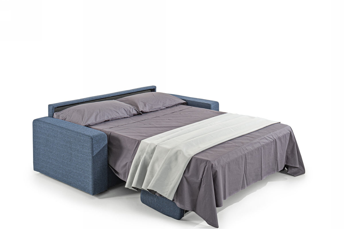 Made in Italy Urrita Modern Blue Fabric Sofa Bed w/Queen Size Mattress