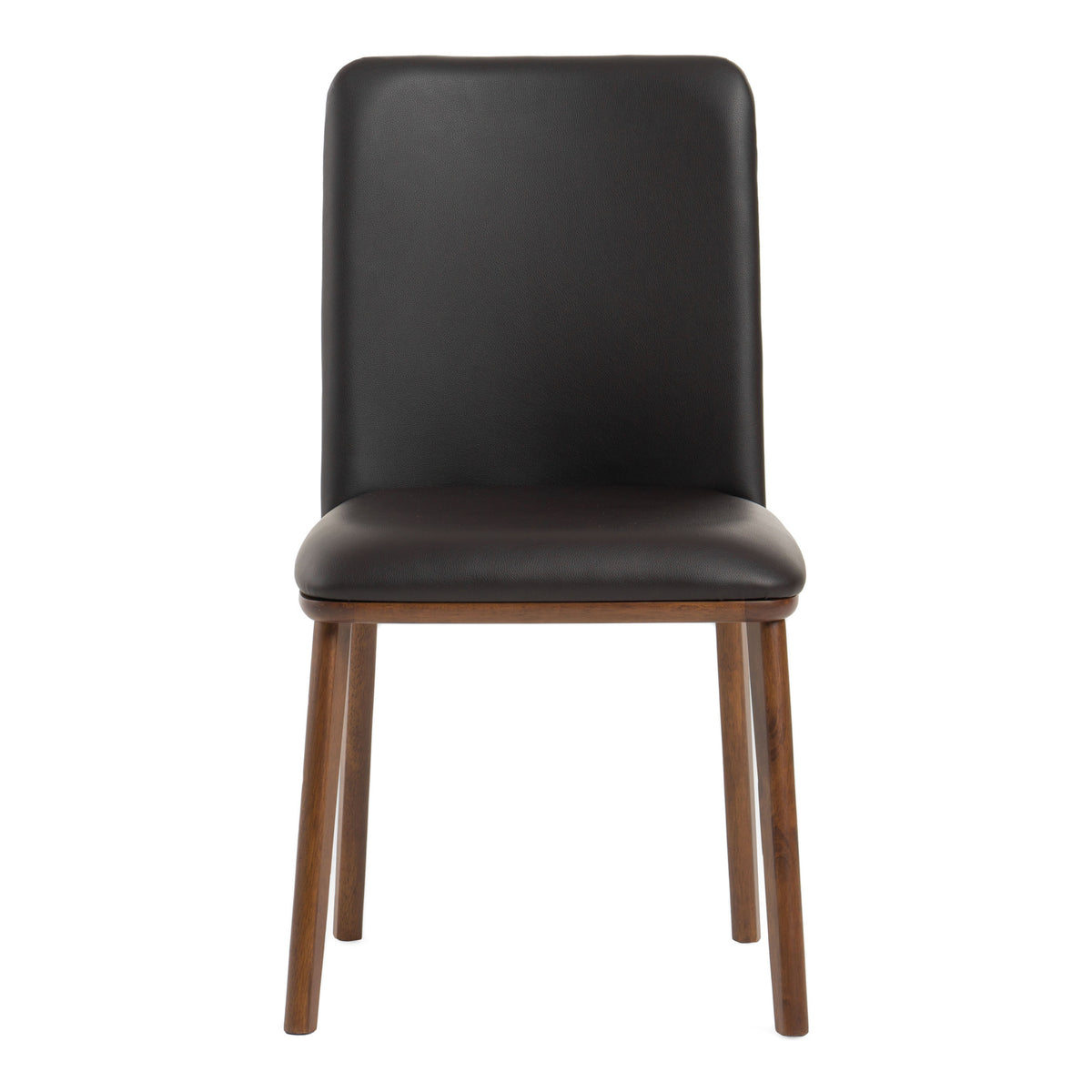 Utah Modern Walnut and Brown Eco-Leather Dining Chair- Set of 2