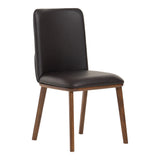 Utah Modern Walnut and Brown Eco-Leather Dining Chair- Set of 2