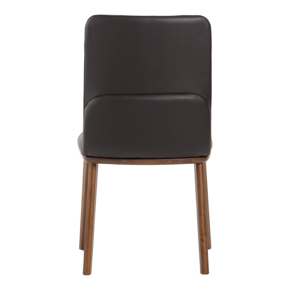 Utah Modern Walnut and Brown Eco-Leather Dining Chair- Set of 2