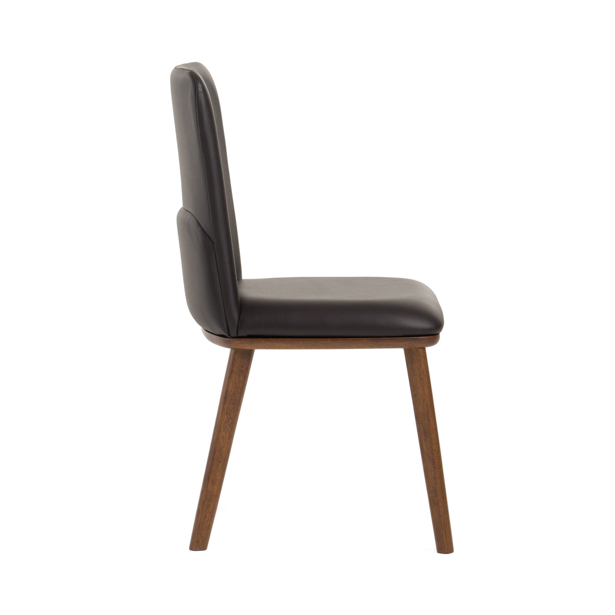 Utah Modern Walnut and Brown Eco-Leather Dining Chair- Set of 2