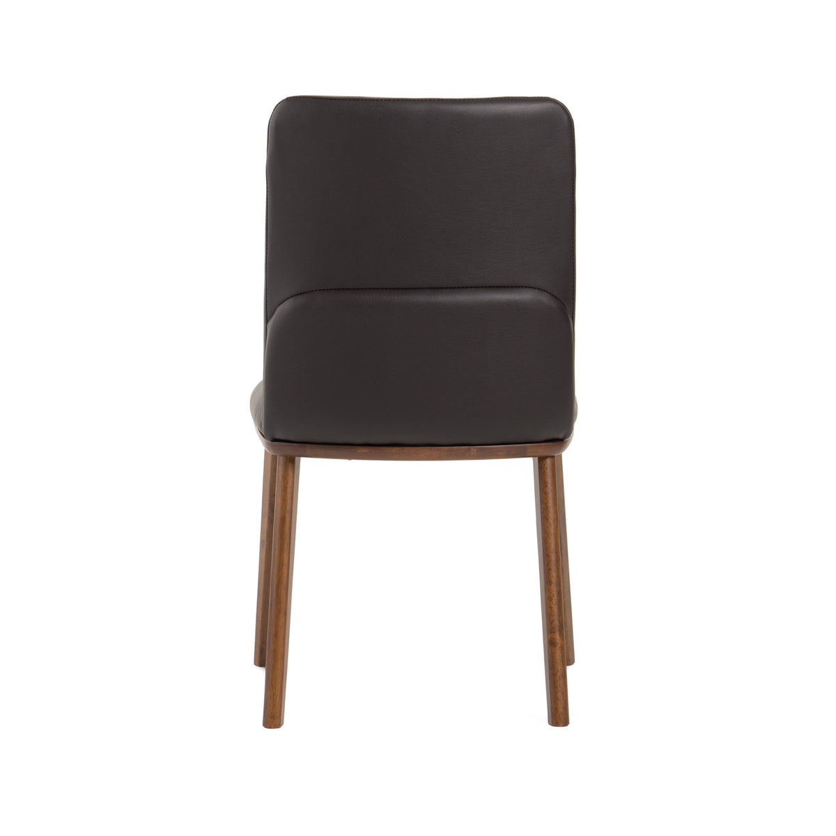 Utah Modern Walnut and Brown Eco-Leather Dining Chair- Set of 2