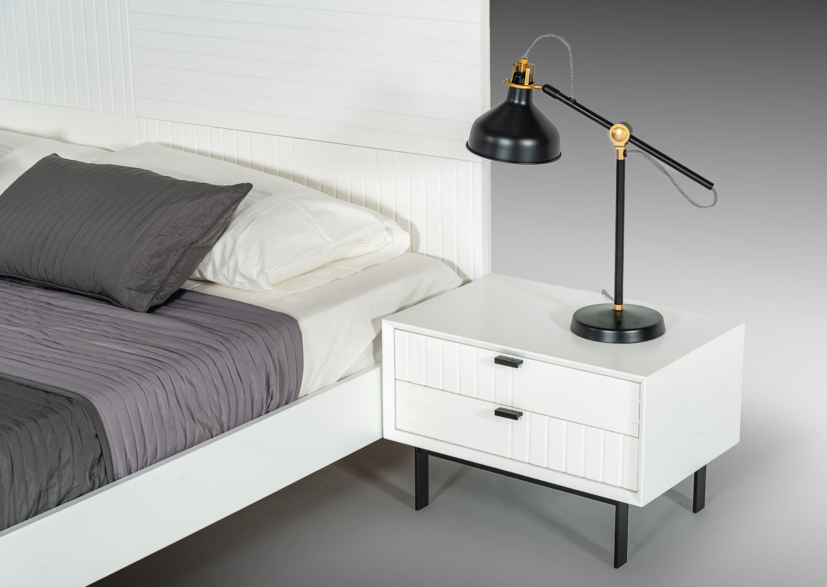 Valencia Contemporary White Bed