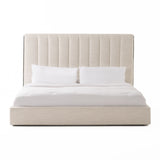 Valhalla Contemporary White Fabric Bed