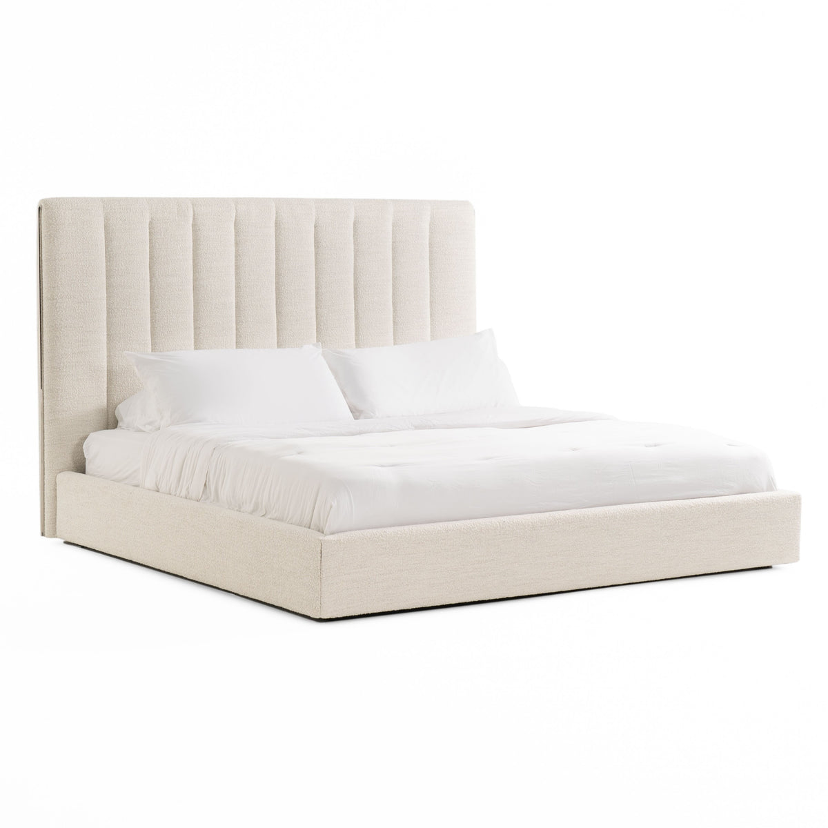 Valhalla Contemporary White Fabric Bed