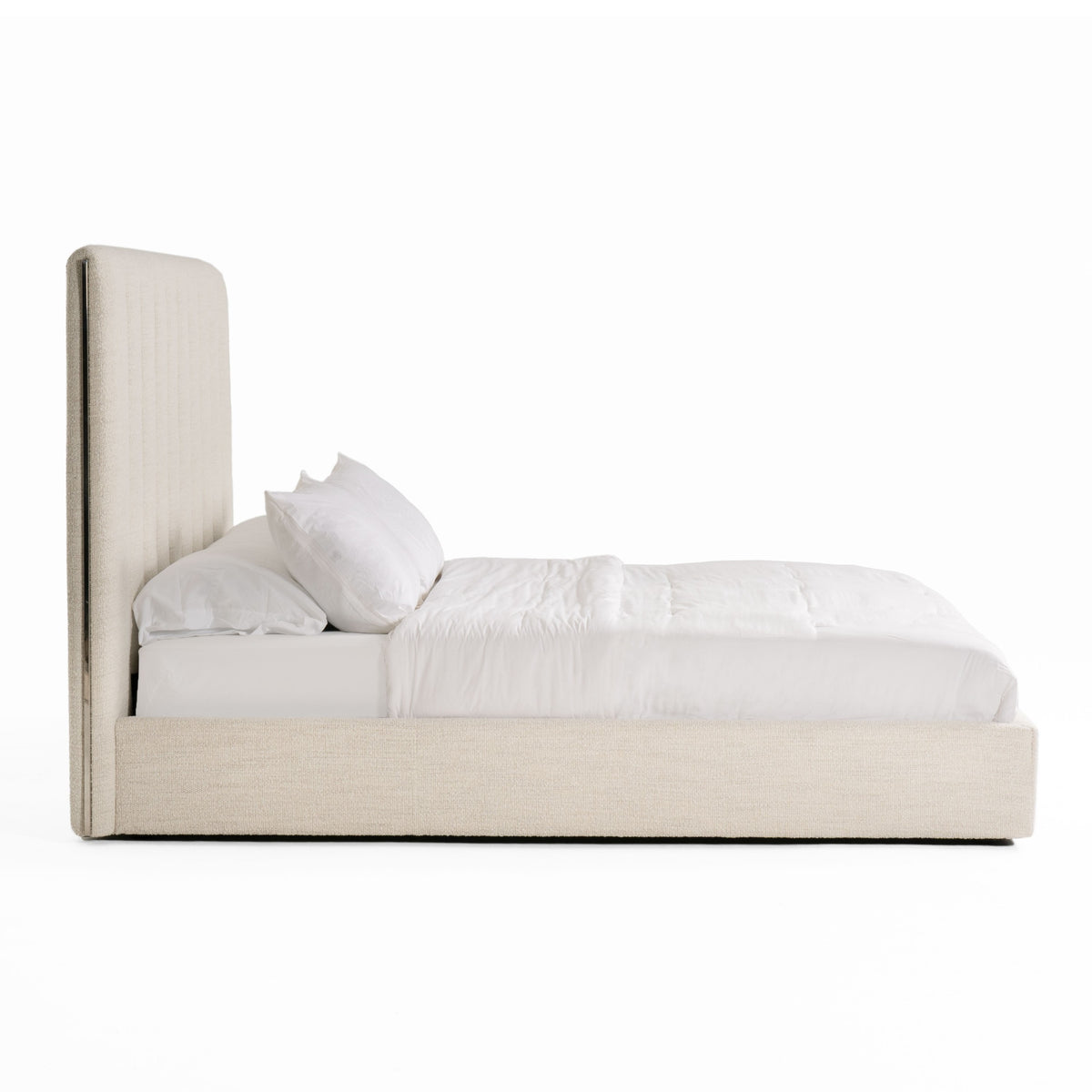 Valhalla Contemporary White Fabric Bed
