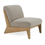 Vance Modern Sand Fabric + Wood Accent Chair