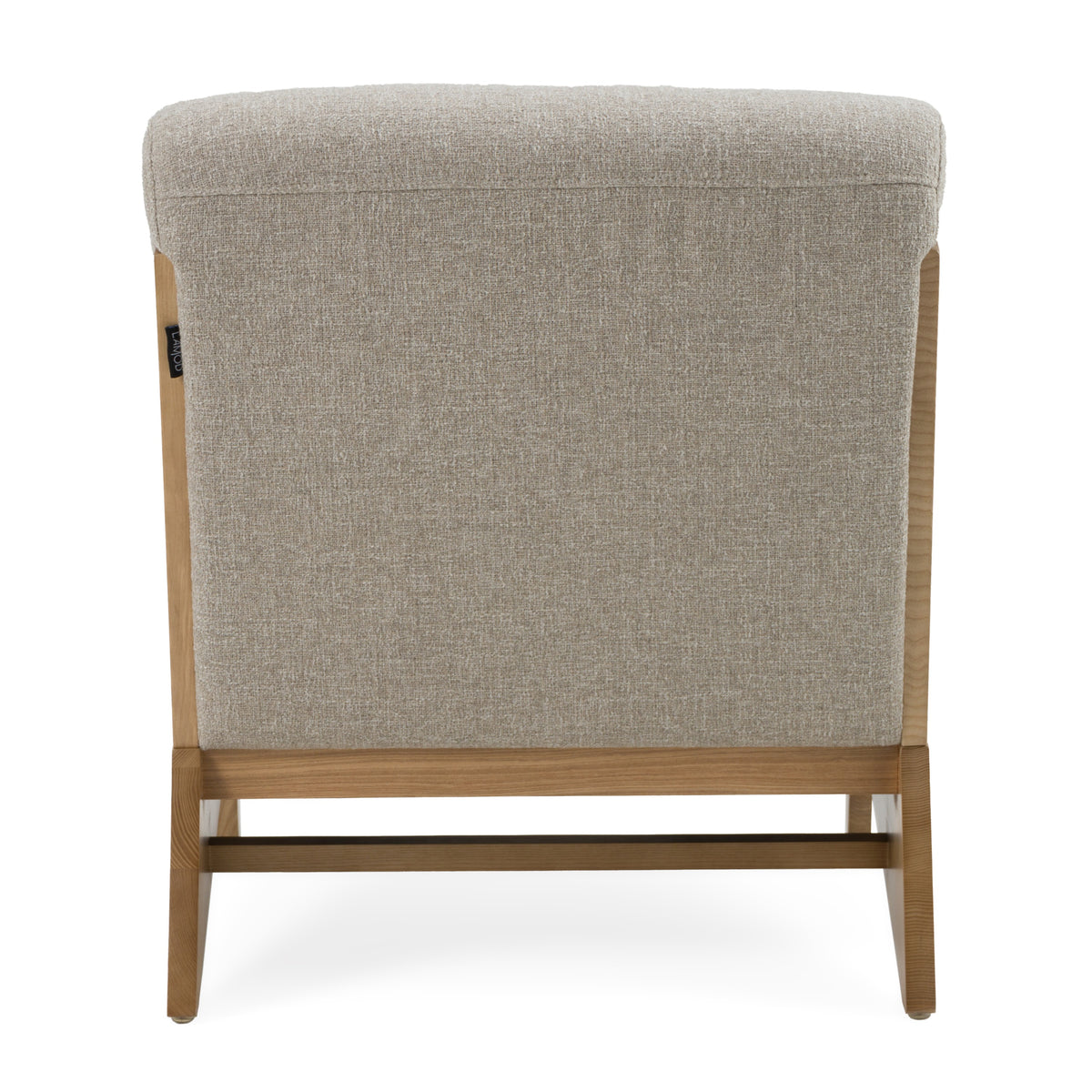 Vance Modern Sand Fabric + Wood Accent Chair