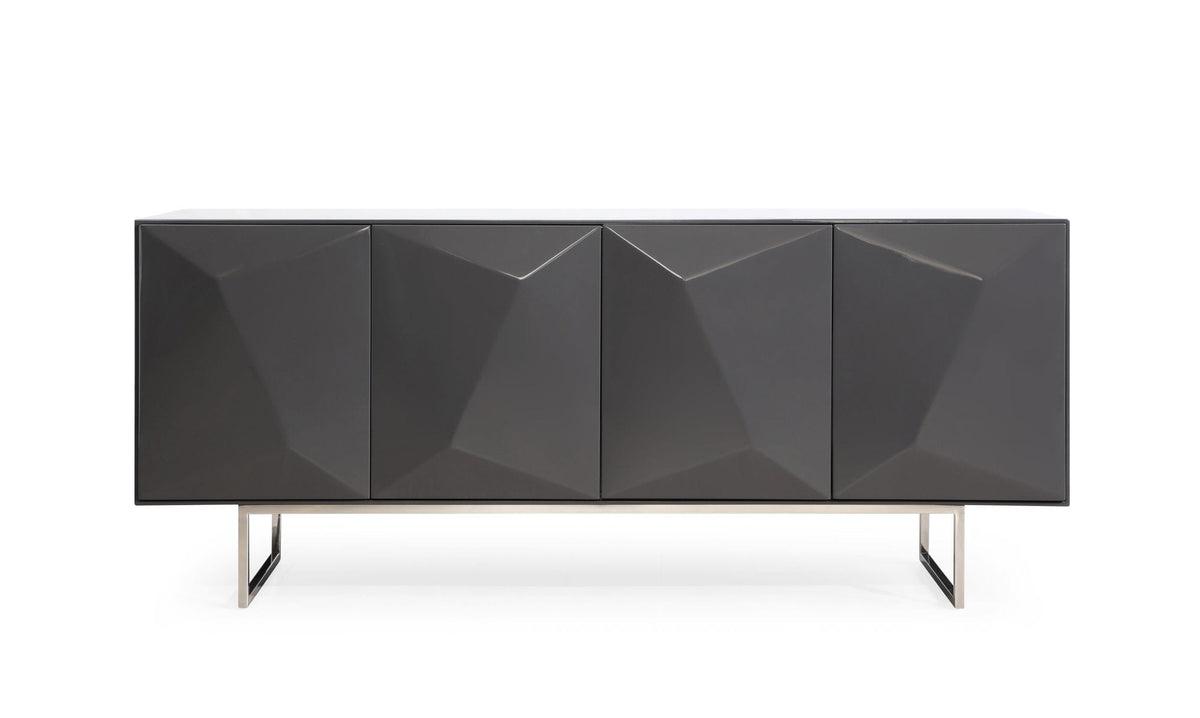 Vanguard Modern Dark Grey High Gloss Buffet