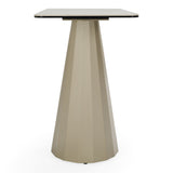 Vela Modern Ceramic + Brass Console Table