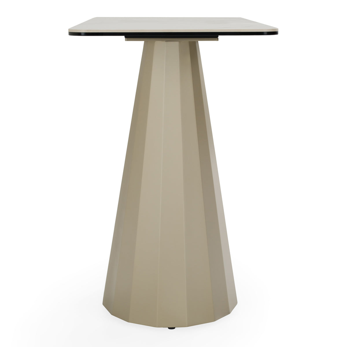 Vela Modern Ceramic + Brass Console Table