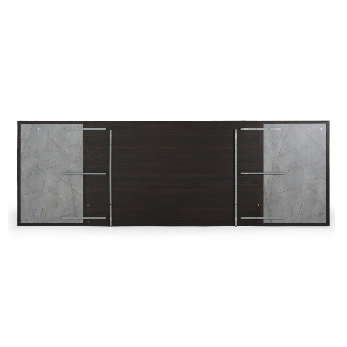 Velondra Modern Eucalypto + Marble Bed with Two Nightstands