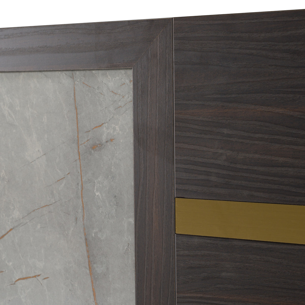 Velondra Modern Eucalypto + Marble Bed with Two Nightstands