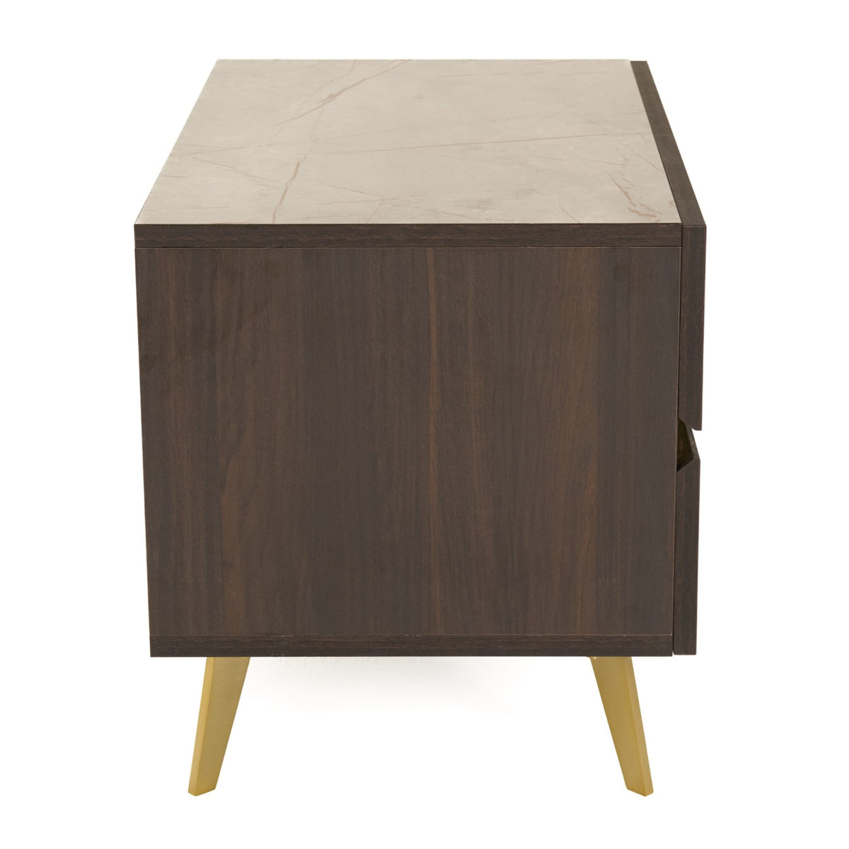 Velondra Modern Eucalypto + Marble Bed with Two Nightstands