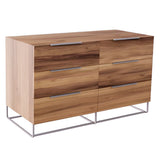 Bergeron + Lorenzo Contemporary Cream Fabric + Light Oak 4-Piece Bedroom Set