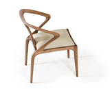 Campbell Mid-Century Modern Taupe Leatherette & Walnut Dining Chair