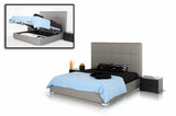 Eastern King Messina Modern Grey Eco Leather Bed with Lift Storage