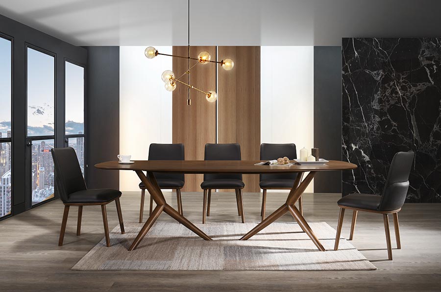 Utah Modern Walnut Rectangular Dining Table