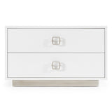 Victoria Modern White Crocodile Nightstand