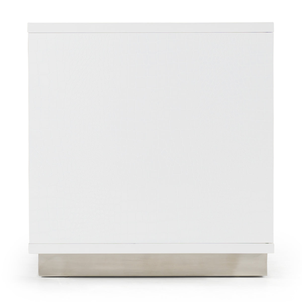 Victoria Modern White Crocodile Nightstand