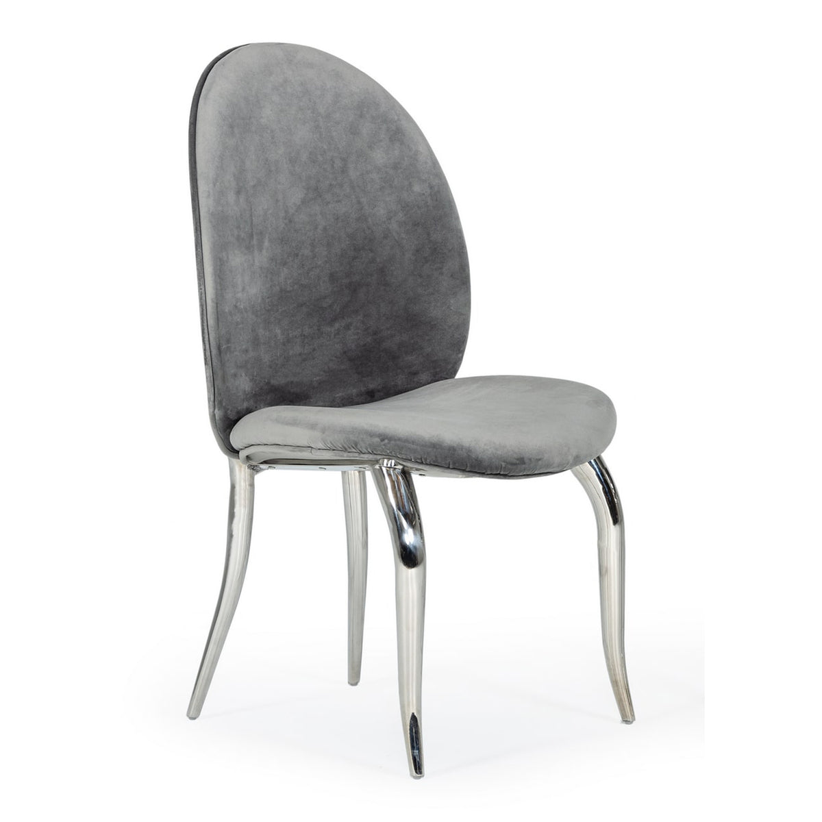 Vince Glam Grey Velvet Dining Chair Set of 2