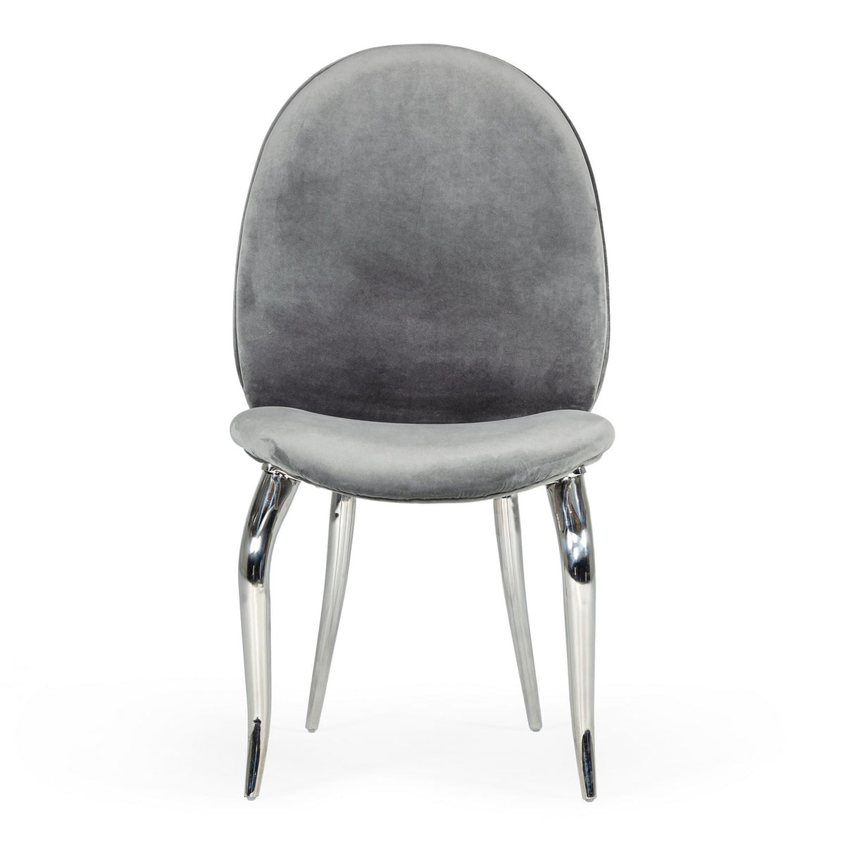Vince Glam Grey Velvet Dining Chair Set of 2