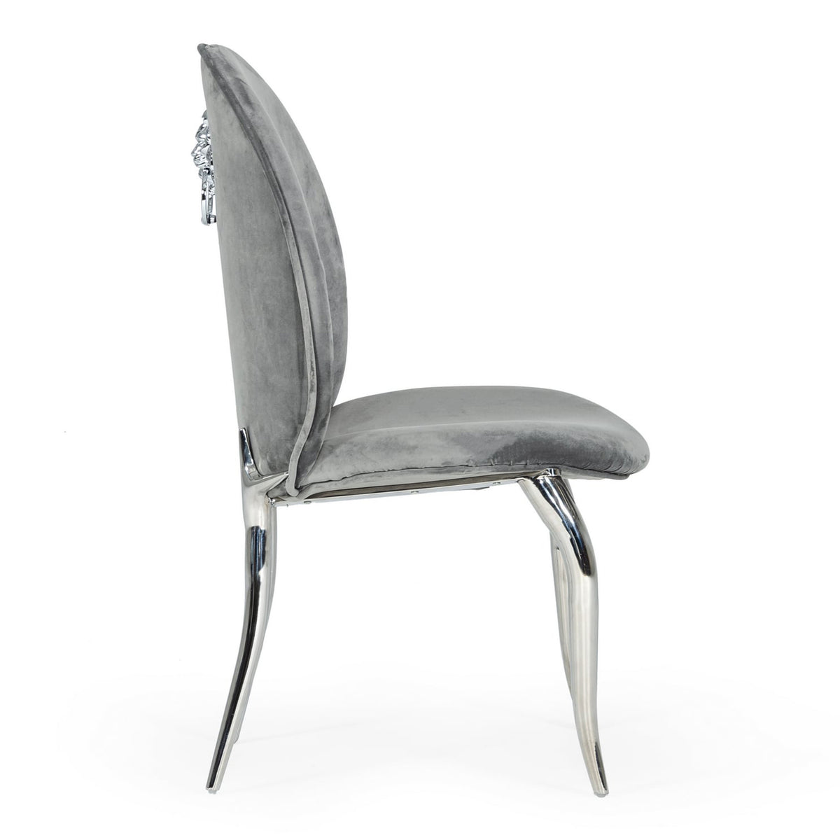 Vince Glam Grey Velvet Dining Chair Set of 2