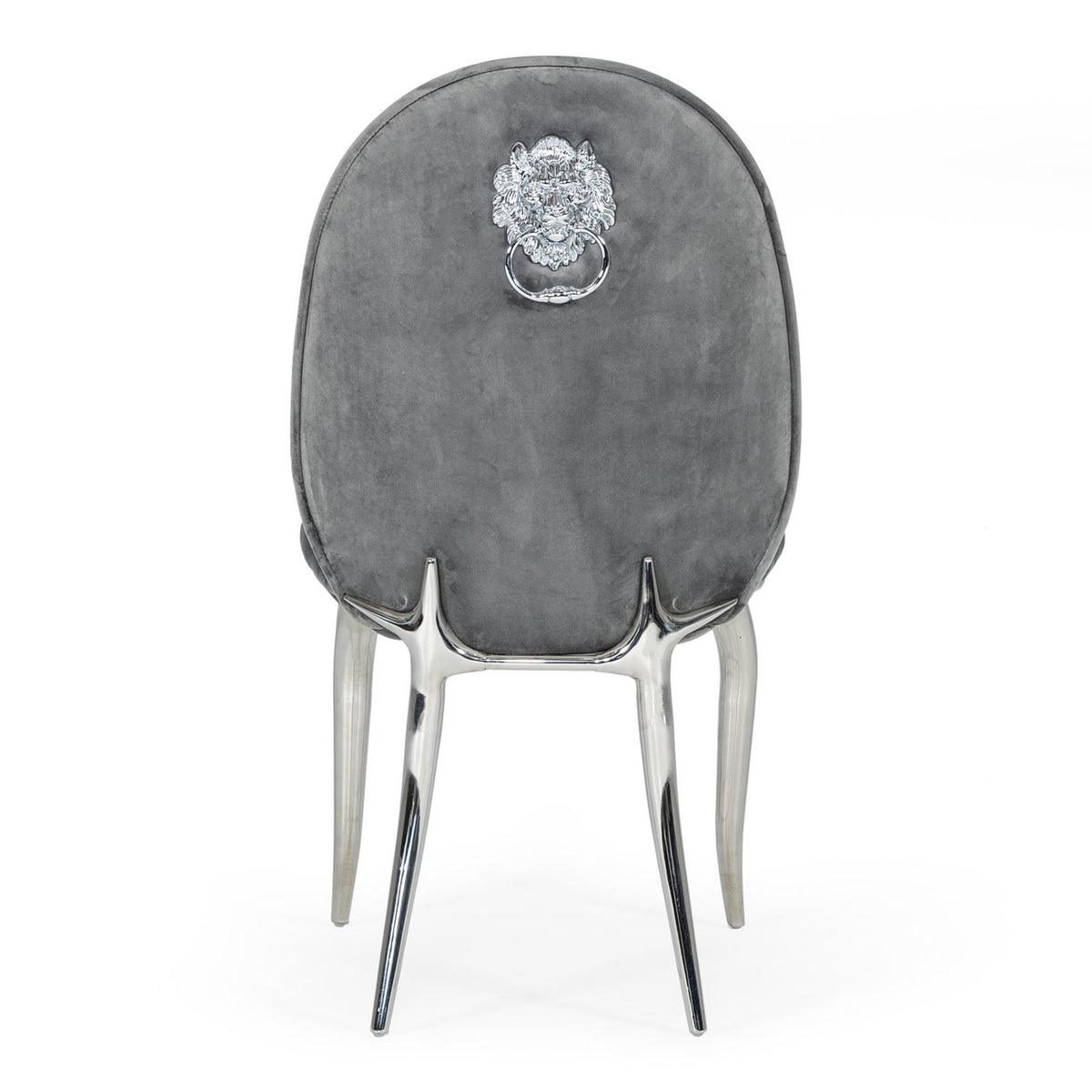 Vince Glam Grey Velvet Dining Chair Set of 2