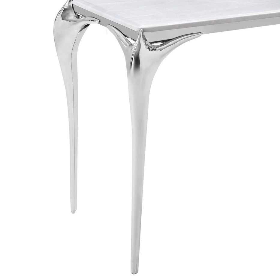 Vince Faux Marble & Stainless Steel Console Table