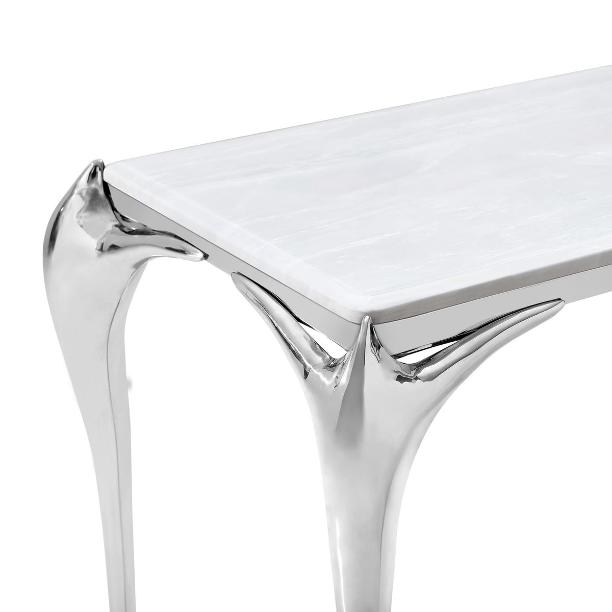 Vince Faux Marble & Stainless Steel Console Table