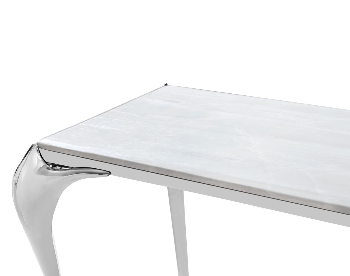 Vince Faux Marble & Stainless Steel Console Table