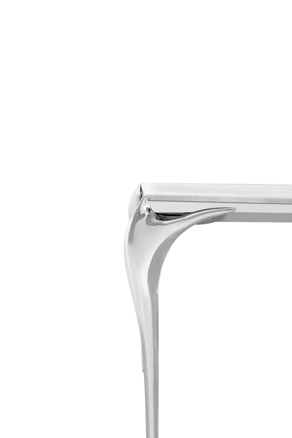 Vince Faux Marble & Stainless Steel Console Table