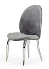 Vince Glam Grey Velvet Dining Chair Set of 2
