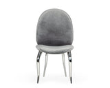 Vince Glam Grey Velvet Dining Chair Set of 2