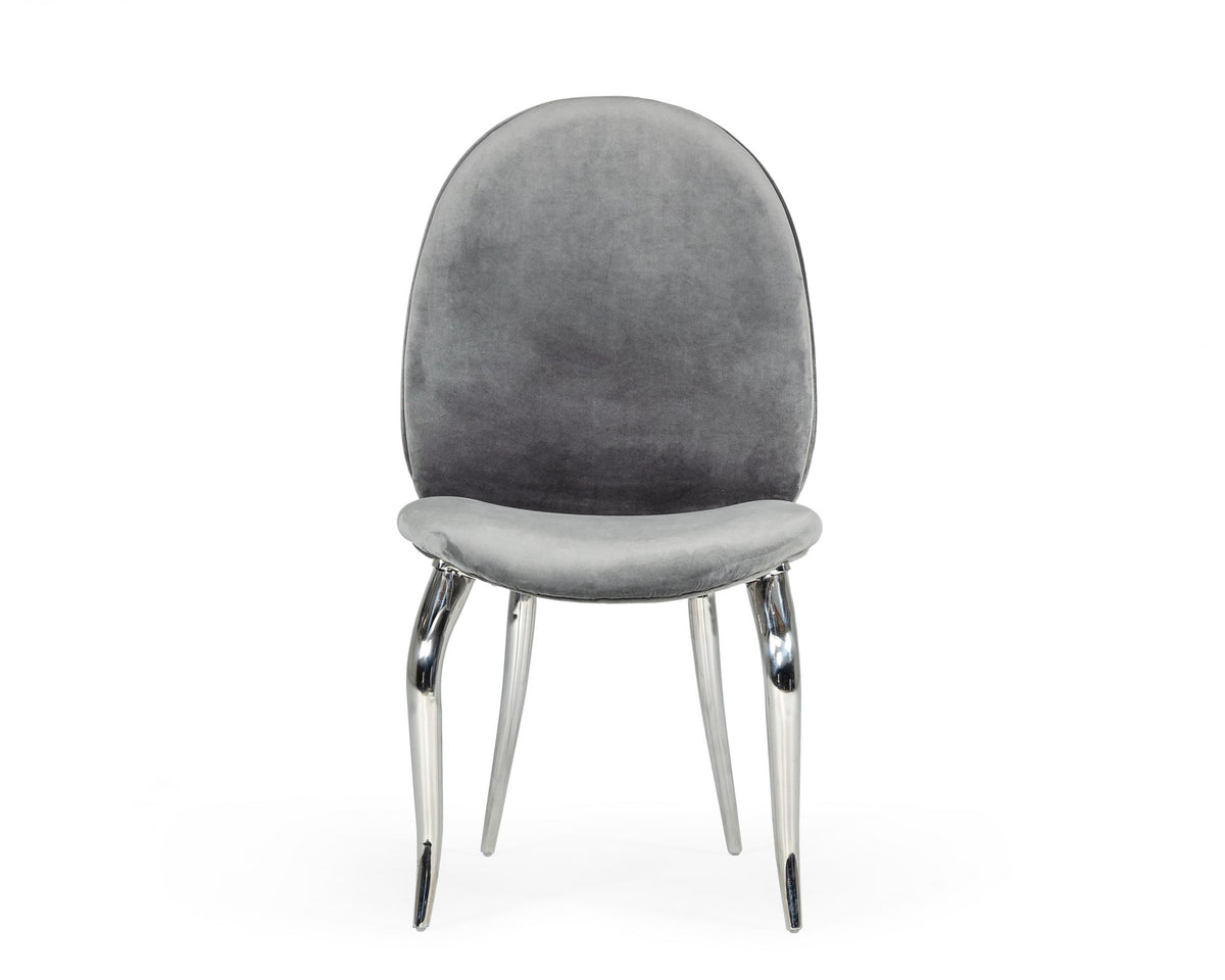 Vince Glam Grey Velvet Dining Chair Set of 2