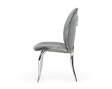 Vince Glam Grey Velvet Dining Chair Set of 2