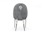 Vince Glam Grey Velvet Dining Chair Set of 2